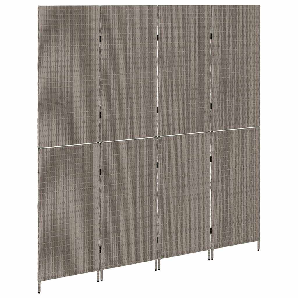 Room Divider Folding Manual Grey 195 x 180 cm Poly Rattan